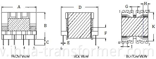 Price High Frequency Ferrite Core Power Microwave Oven TV Flyback Transformer Pq2620 Strong Power Neon Switching Transformers